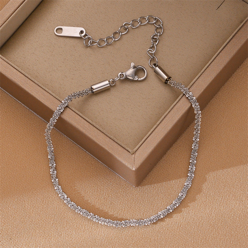 Zircon Pearl Titanium Steel Bracelet