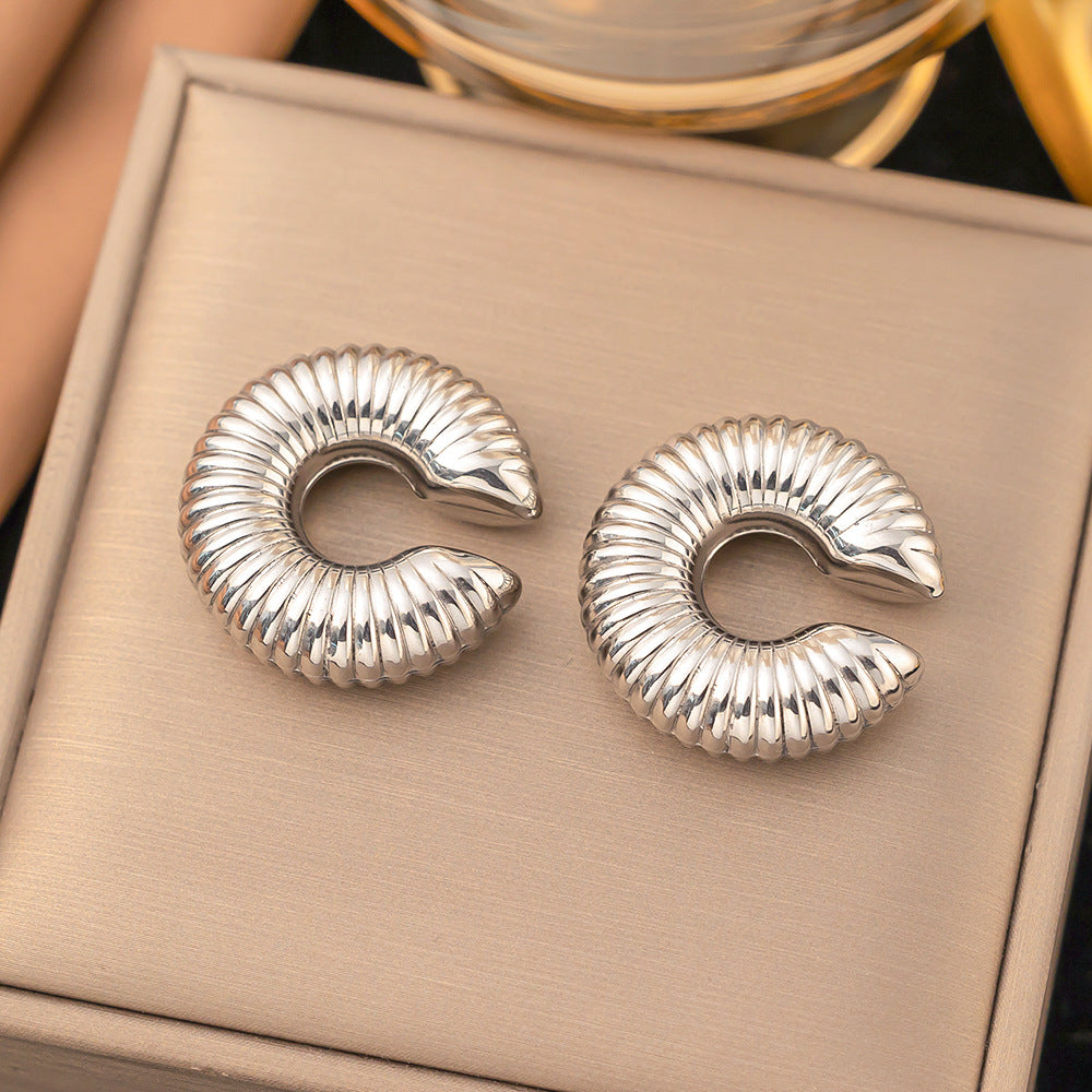 Retro stainless steel earrings