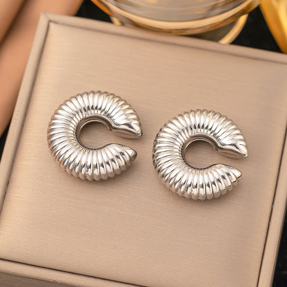 Retro stainless steel earrings