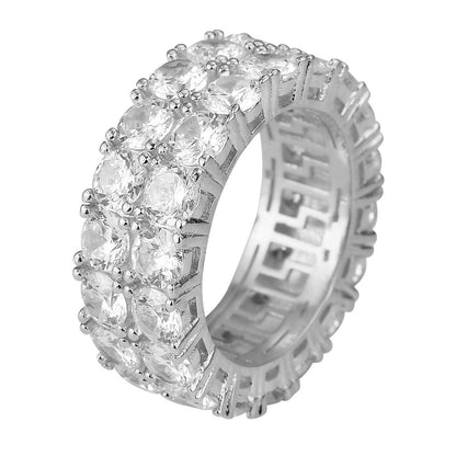 Men's Double Row Zircon Ring