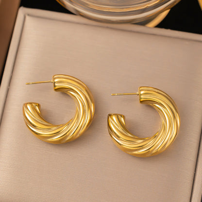 Retro stainless steel earrings