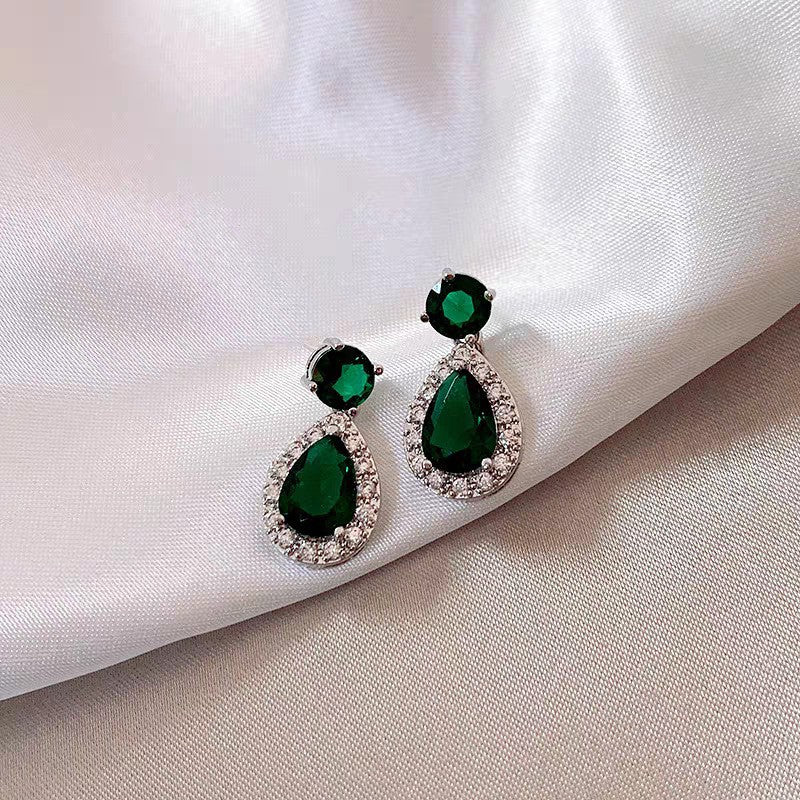 Zircon pearl earrings