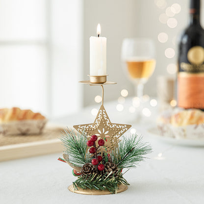 Christmas Candlestick Golden Window Decoration