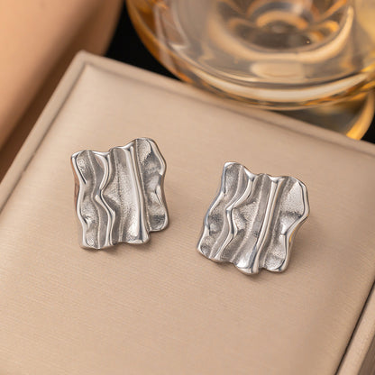 Retro stainless steel earrings