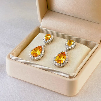 Zircon pearl earrings