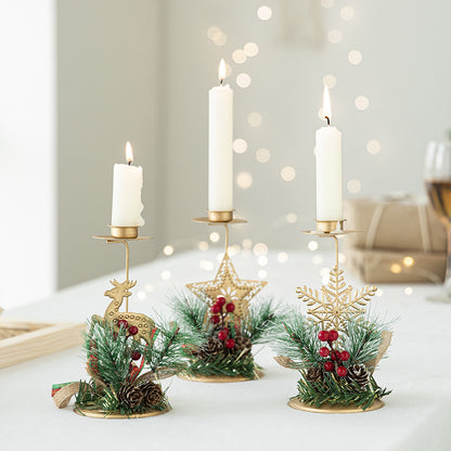 Christmas Candlestick Golden Window Decoration