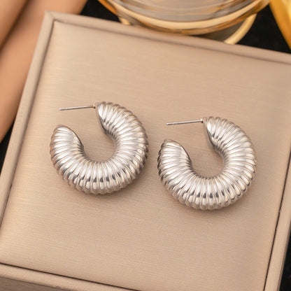 Retro stainless steel earrings