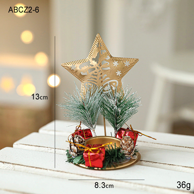 Christmas Candlestick Golden Window Decoration