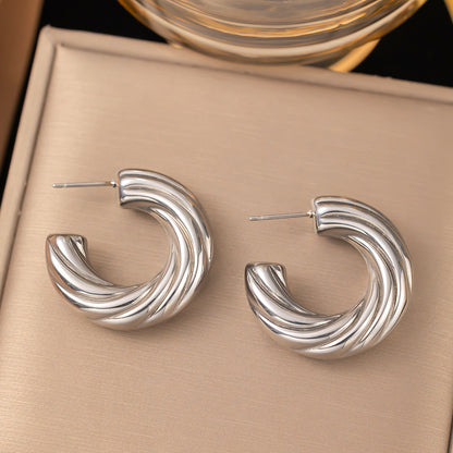 Retro stainless steel earrings