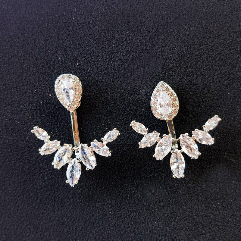 Zircon pearl earrings