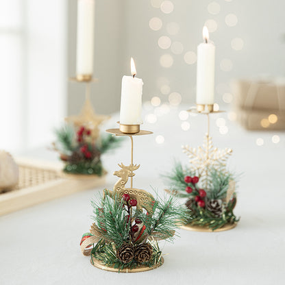 Christmas Candlestick Golden Window Decoration