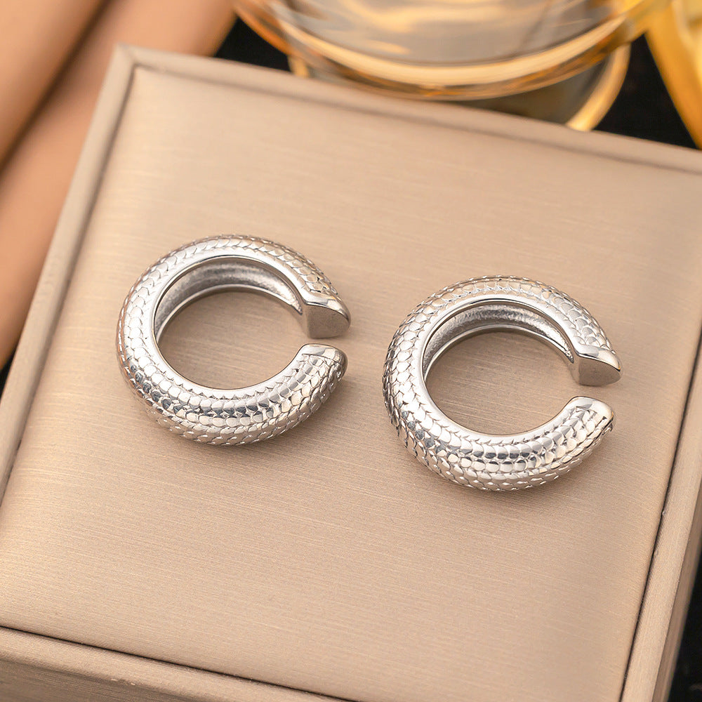 Retro stainless steel earrings