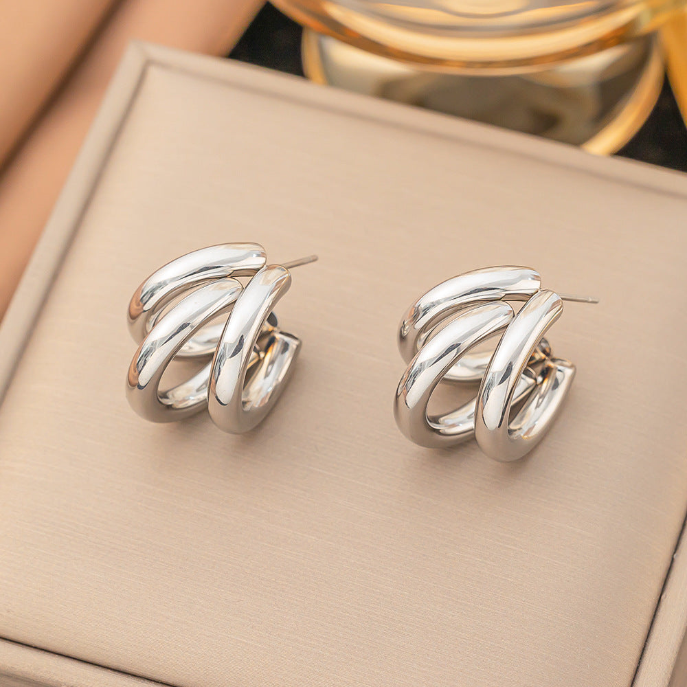 Retro stainless steel earrings