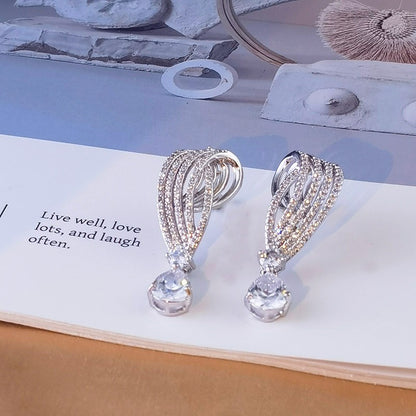 Zircon pearl earrings