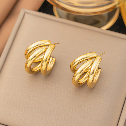 Retro stainless steel earrings