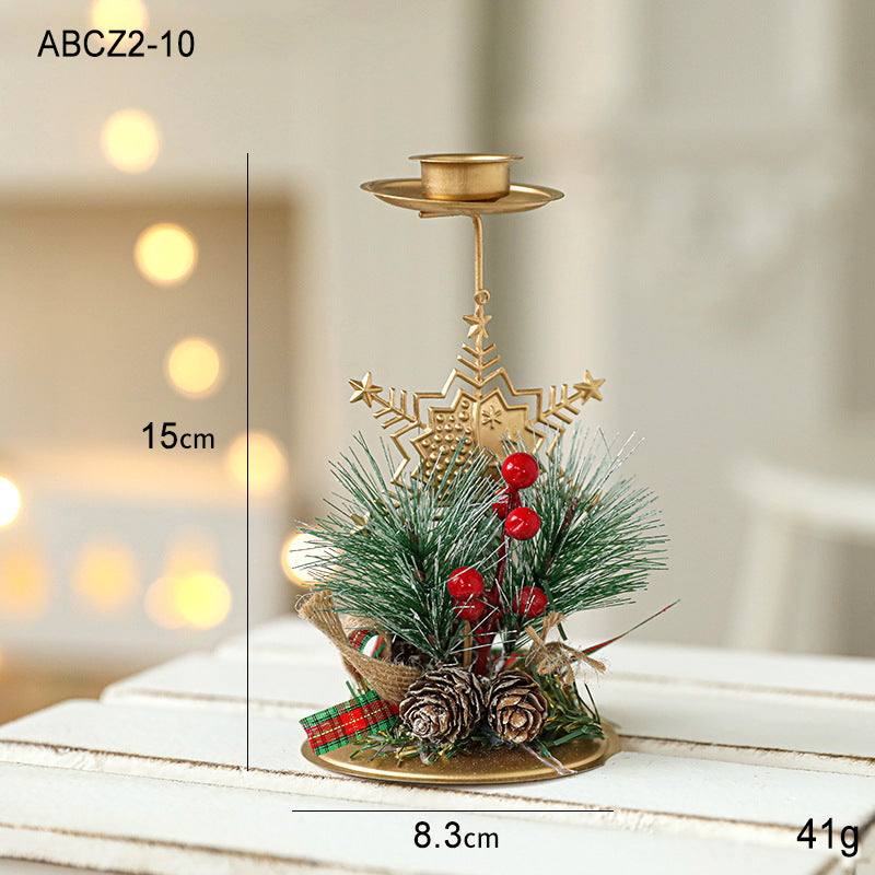 Christmas Candlestick Golden Window Decoration