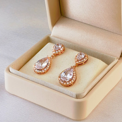 Zircon pearl earrings