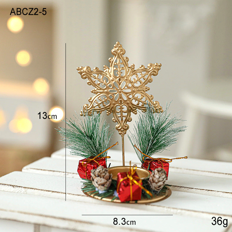 Christmas Candlestick Golden Window Decoration