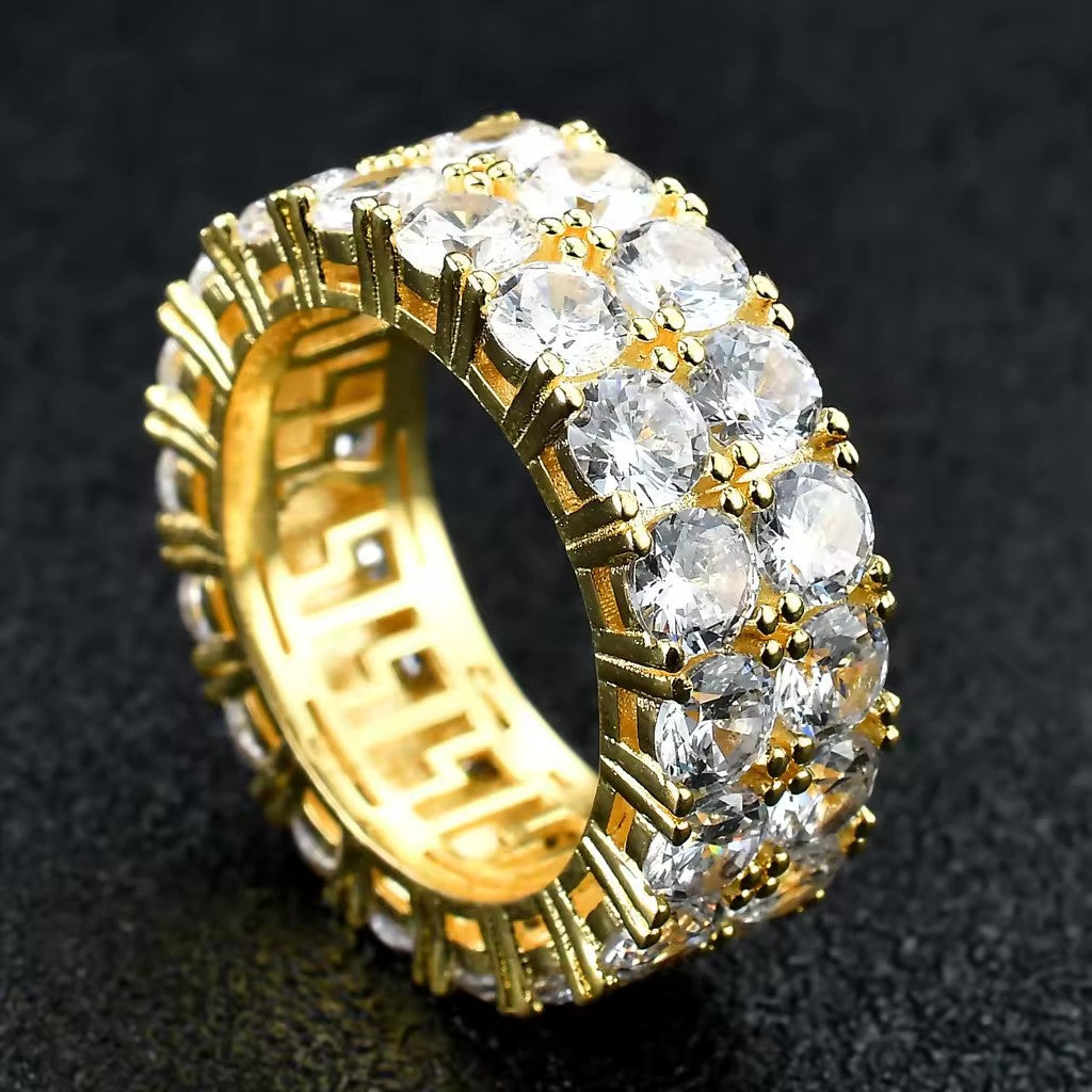 Men's Double Row Zircon Ring