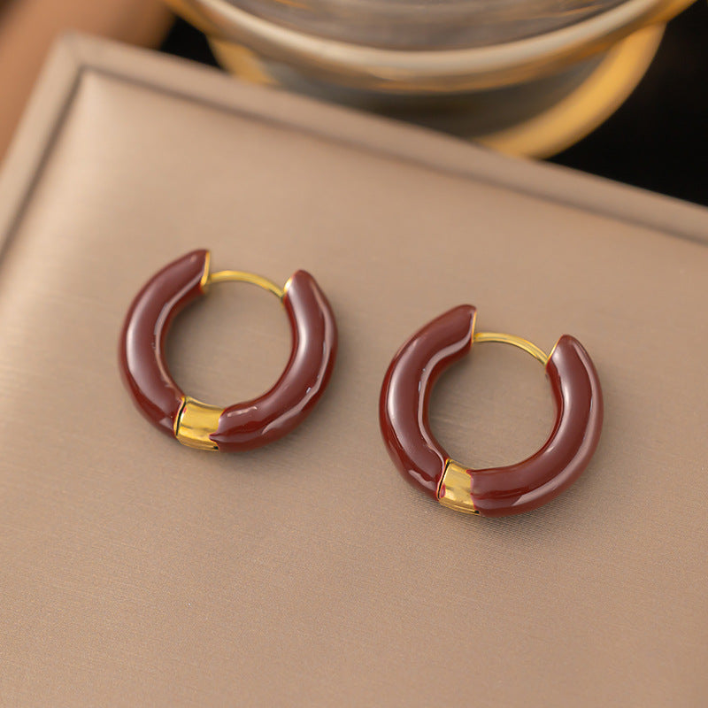 Retro stainless steel earrings